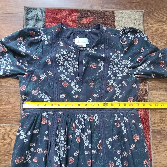 Anthropologie Lori Tunic Floral Dress - Blue, White And Orange XS - Picture 12 of 17